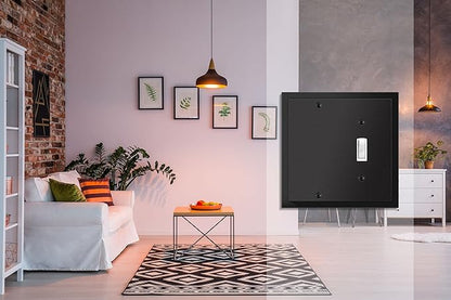 Henne Bery Modern Edge Decorative Wall Plate Switch Plate Outlet Cover, Durable Solid Zinc Alloy (Blank/Toggle, Matte Black)