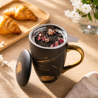 AmorArc Tea Cup With Infuser and Lid, 18oz Loose Leaf Tea Mug With Steeper | - Image 2
