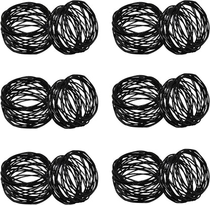 ITOS365 Handmade Round Mesh Black Napkin Rings Holder by ITOS365