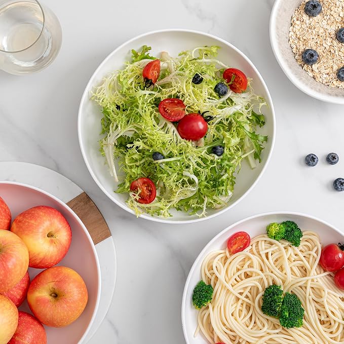 Melamine Pasta Bowl Set, Large 9'' and 40 OZ Salad Bowls Set, Shatterproof - Image 2