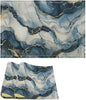 Marble Linen Placemats Set of 2, Modern Abstract Foil Stone Texture Gold Navy Blue Marble Washable Place Mats, Non Slip Placemat for Home Party Dining Tables Wedding Kitchen Banquets Decor 12x17 Inch