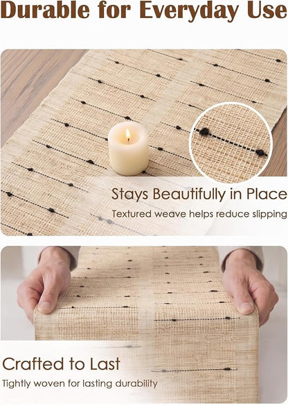 Table Runner, 13.8" × 72", 100% Natural Ramie, Handwoven | 100% Natural Ramie - Image 6