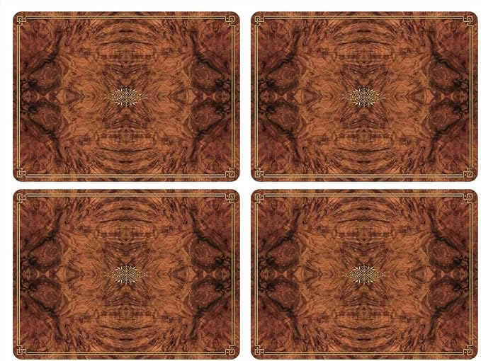 Pimpernel Walnut Burlap Set of 4 Placemats – Cork-Backed Rectangular Boards by Pimpernel