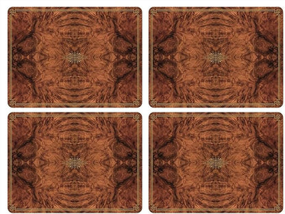 Pimpernel Walnut Burlap Set of 4 Placemats – Cork-Backed Rectangular Boards by Pimpernel