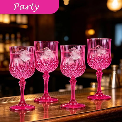 48Pack Plastic Wine Glasses, 7oz Vintage Goblets - Image 7