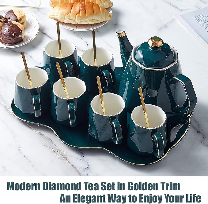 DUJUST 14 pcs Tea Set of 6 - Image 2