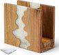 Acacia Wood Napkin Holder for table, Handmade Epoxy Resin Tissue Box Holder by Loongresinwood