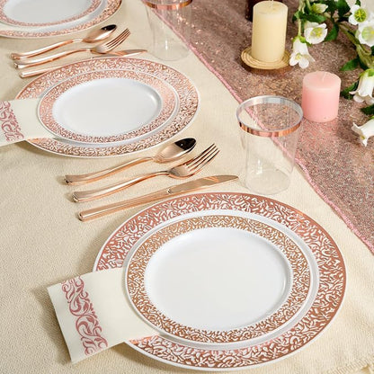 FOCUSLINE 350 Ct Rose Gold Dinnerware Set - Image 6