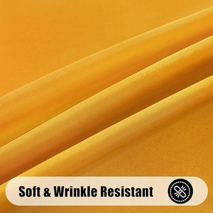 Smiry Rectangle Table Cloth, Waterproof Anti-Scratch Polyester Tablecloth, Decorative Washable Fabric Table Cover for Dining, Buffet, Parties and Outdoor, 60x84, Mustard Yellow