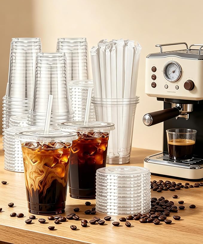 Ginkgo 50 Pack 16 oz Clear Plastic Cups - Image 7