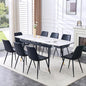 Extendable Dining Table Set for 8, 55'' to 78.8'' Rectangular Thickened Sintered Stone Kitchen Table with 8 Upholstered Chairs, Modern Space Saving 9-Piece Dinner Table Set