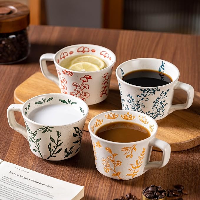 Ceramic Mugs 11 oz Unique Luxurious Cups Set of 4, Mug - Image 6
