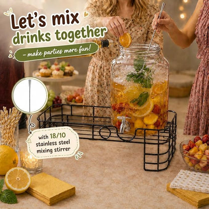 2 Gallon Glass Drink Dispensers - Image 4