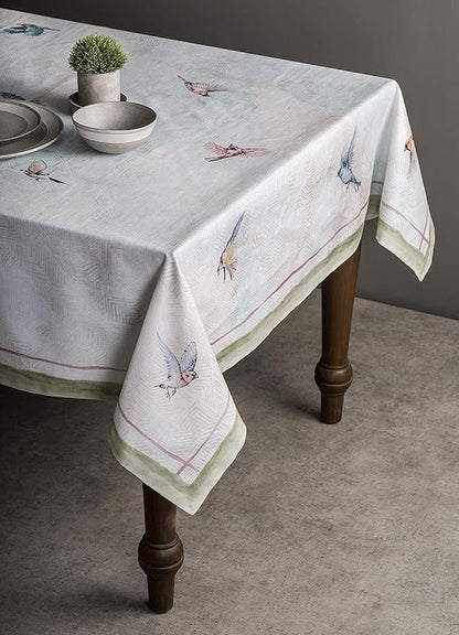 Maison d' Hermine Table Cloth Rectangle Table 100% Cotton 60 x 108 Inches Tablecloth Reusable Decorative for Dining Room Farmhouse Home Valentines Day Decorations Spring Summer - Flying Birds