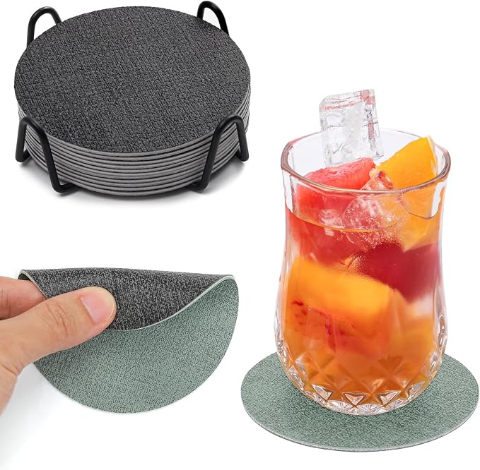 Faux Leather Drink Coasters by Chitomars