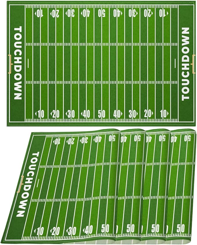 Nepnuser American Football Court Placemats Set of 4 Touch Down Football by Nepnuser