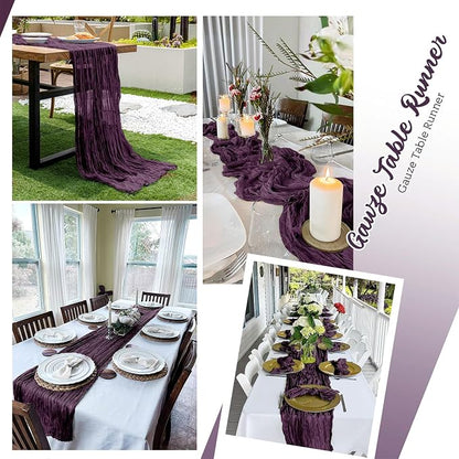 16 Pack Dark Purple Cheesecloth Table Runners 20x120 Inch Gauze Table Runner - Image 5