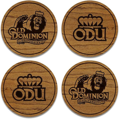 LazerEdge Old Dominion Monarchs Wooden Coaster Set - Cherry Wood - Officially Licensed Product - 4-Pack