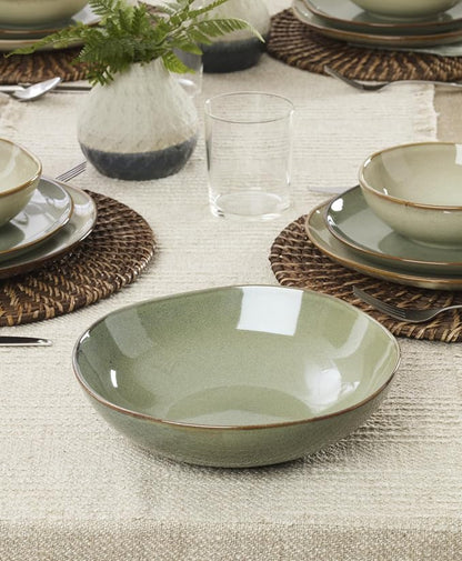Oneida Organic Shades Sage Green Stoneware 2-Piece Serving Platter Set | - Image 8