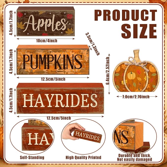 Moucuny 4 Pcs Fall Pumpkin Decor Fall Decorations - Image 3
