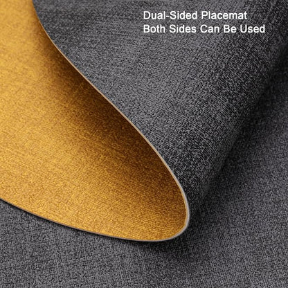 Faux Leather Placemats Set of 4, Dual Sided - Image 2