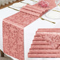 Rose Gold Damask Satin Table Runner 12 x 108 Inch, 6 Pack | Bright Smooth Damask by Eychei