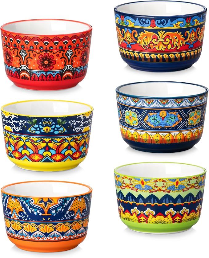 vancasso Ramekins 4 oz Oven Safe, Porcelain Souffle Baking Dishes Set of 6 | by vancasso