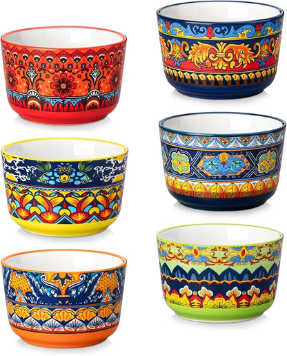 vancasso Ramekins 4 oz Oven Safe, Porcelain Souffle Baking Dishes Set of 6 | by vancasso