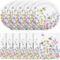 50 Pcs Wildflower Paper Plates and Napkins, Floral Party Decorations | 7 Inch by NatNarr