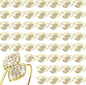 Hotop 72 Pcs Valentine's Day Napkin Rings Gold Table Decorations, Elegant Bling Leaves Napkin Rings, Rhinestone Guest Towels Buckle for Holiday Gather Party, Wedding Dinner Banquet Table Decoration