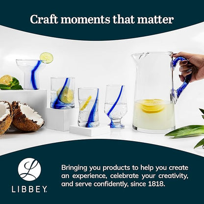 Libbey Blue Ribbon Rock Glasses Set, Artisan-Inspired Four-Dimple Shaped Glass Cups, Dishwasher Safe Whiskey Glasses Set of 8 for Dinners, Parties