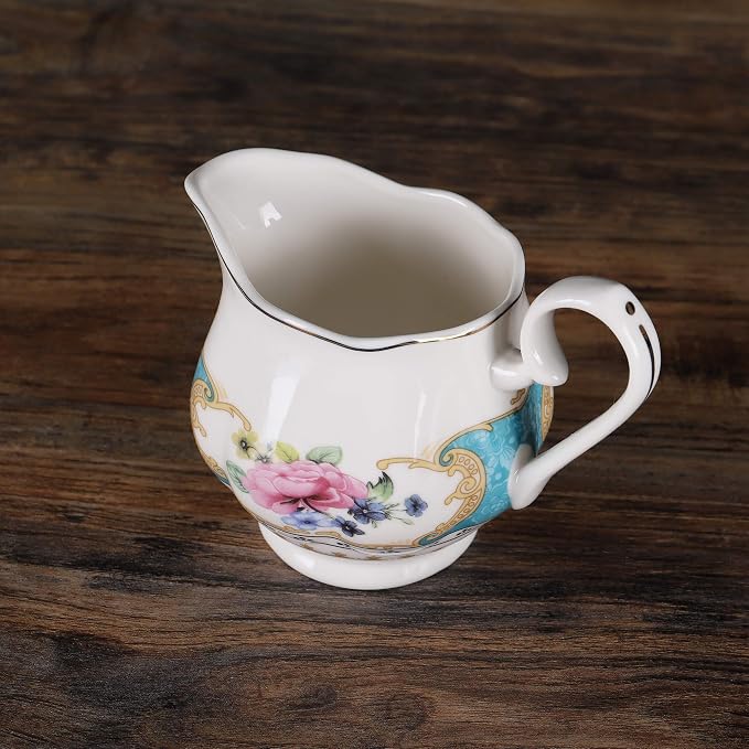 fanquare 15 Pieces European Retro Rose Tea Set, English Flora Tea Set - Image 5