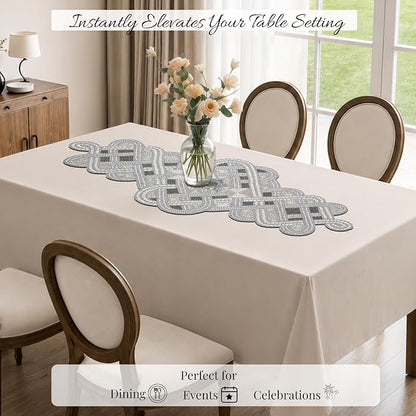 Handmade Beaded Table Runner 13 x 36 Inch, Elegant Dining Table Centerpiece - Image 5