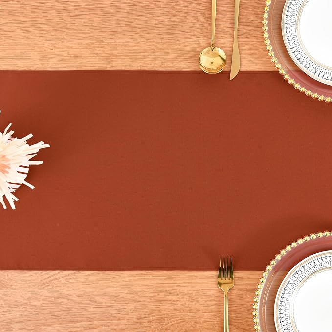 Wolkemer Farmhouse Rust Table Runner Dining Table Runners 72 Inches Long | - Image 8