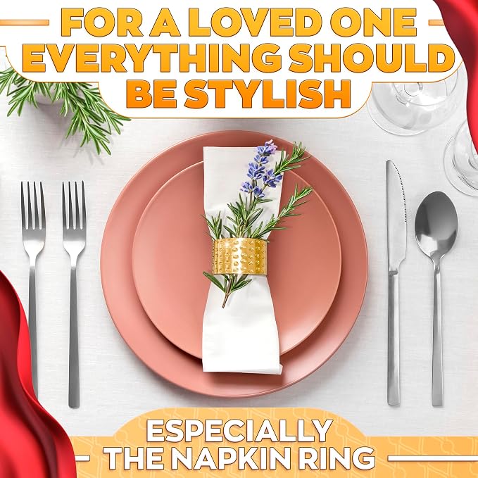 Hammered Napkin Rings Set of 12, and Buffets - Image 9