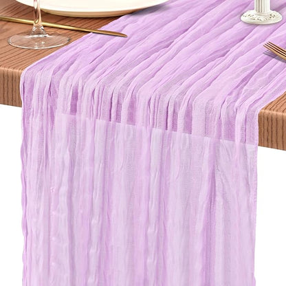 4 Pack Cheesecloth Table Runner 10FT Lilac Purple Table Runner Lavender Boho - Image 9