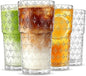 INSETLAN 20oz Sparkling Star Glass Cups Set of 4, Vintage Drinking Glasses by INSETLAN