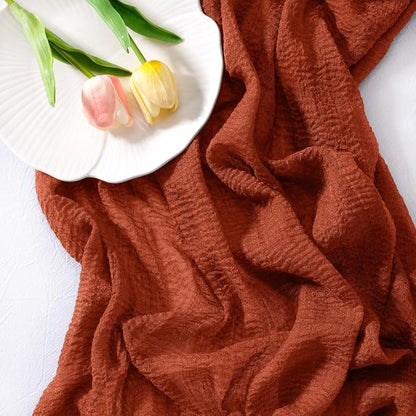 Cheesecloth Table Runner Summer Boho Wedding Shower Party Home Decor | - Image 3