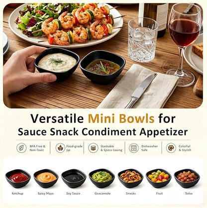 Dipping Bowls 5 OZ, Unbreakable Wheat Straw Bowl Set of 8, Small Plastic Bowls - Image 4
