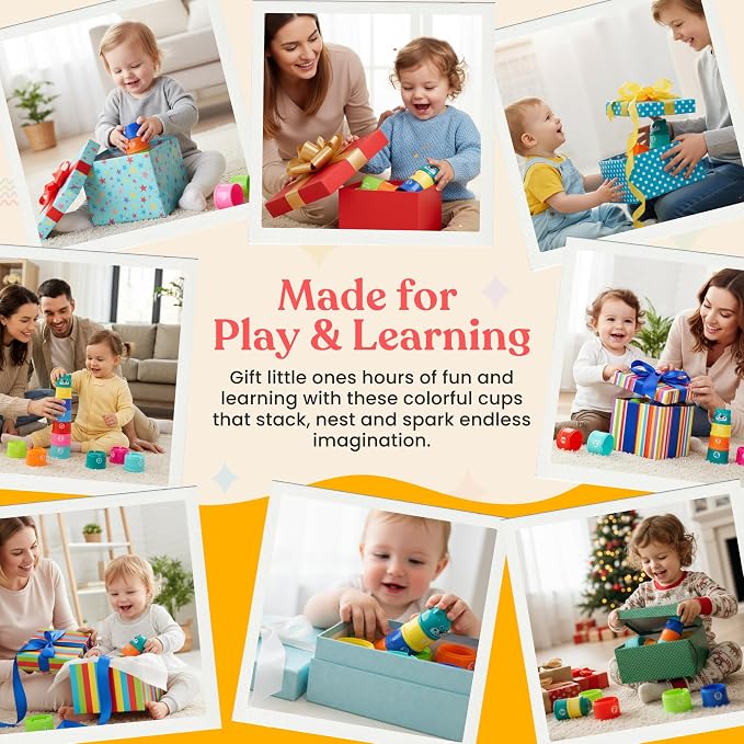 Educational Stacking Toys for Toddlers 1–3 | Numbers & Alphabet Stacking Cups - Image 8