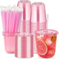 50 Sets - 12oz Pink Plastic Cups by Jycnolm
