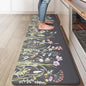 KIMODE Anti Fatigue Floor Mat, Cushioned Farmhouse Runner Rug, Non Slip, Memory Foam for Kitchen, Laundry, Office, Sink Dark Gray/Purple 17.3"x59"