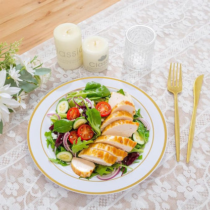 PULOTE 100PCS Gold Plastic Plates - Image 5