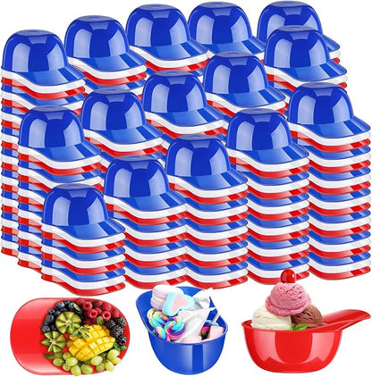 Ice Cream Dessert Baseball Cap Bowls Baseball Helmet Snack Bowl 8 oz Mini Party by Baderke