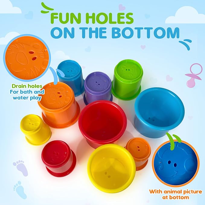 KIDSTHRILL Rainbow Colors Baby Stacking Cups - Image 5