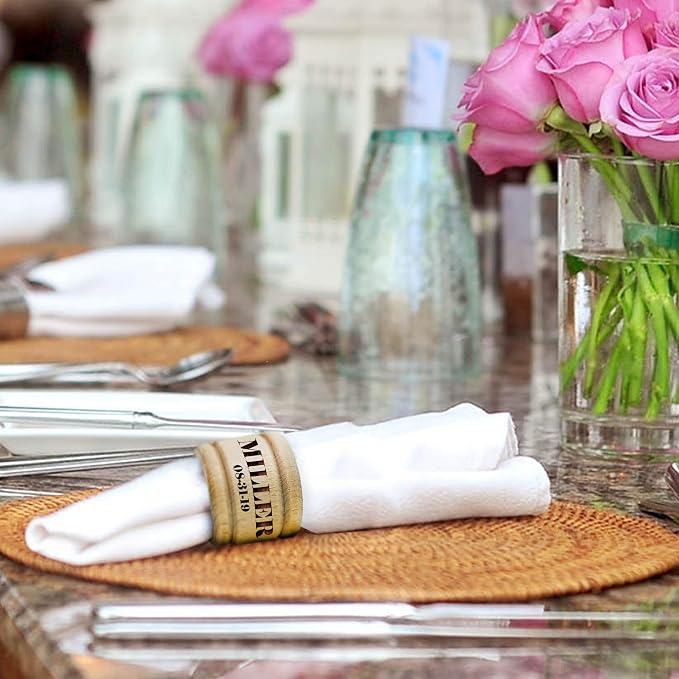 My Personal Memories Custom Personalized Wooden Napkin Ring Holders - Image 3