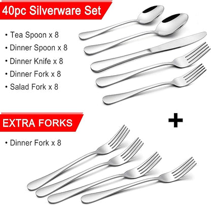 LIANYU 48-Piece Silverware Set - Image 2