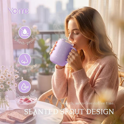YOME 10oz Bow Light Purple Insulated Coffee Mug - Image 2