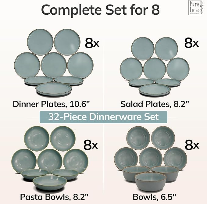 32 Piece Stoneware Dinnerware Set - Image 6