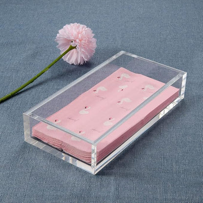 Acrylic Napkin Holder Tray, 8mm Thick Bathroom Guest Towel Holder | Vanity - Image 4
